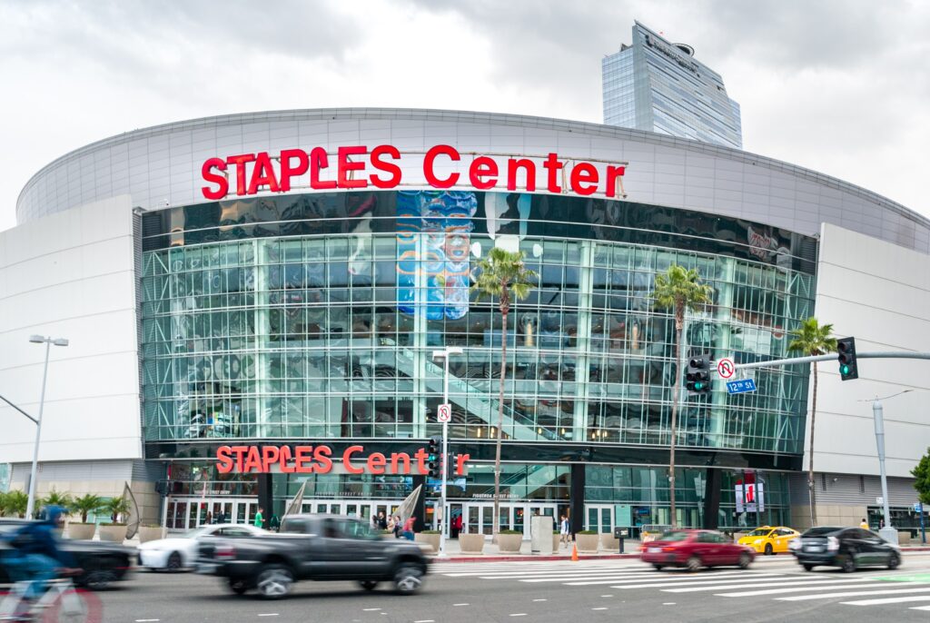 LA' Staples Center front view