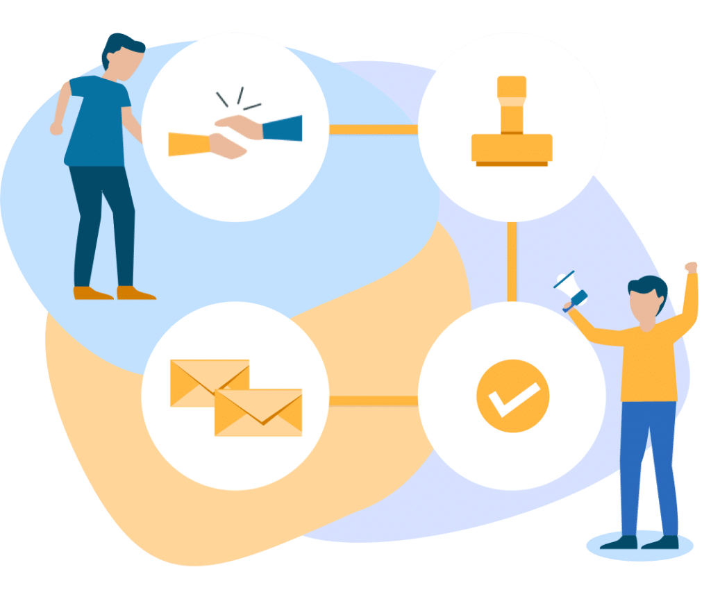 Intracorp experts pointing out the steps of the Singapore apostille and legalization process, including consultation, notarization, legalization, and delivery