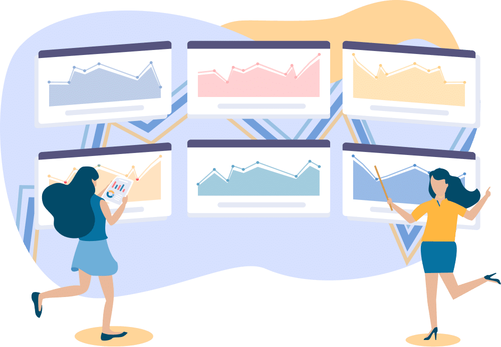 Intracorp team expert pointing to a chart as a way of providing professional guidance for a business owner in regards to the accounting needs of a company